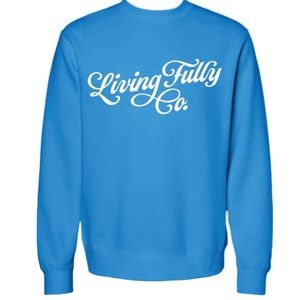 Living Fully Co. Lightweight Sweatshirt in Pool Blue